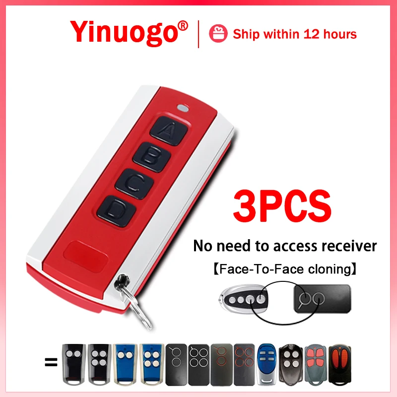 3PCS For PHOX2 PHOX4 PHOENIX2 PHOENIX4 HANDY2 HANDY4 TXC2 TXC4 TRC2 TRC4 TSC2 TSC4 433MHz Remote Control Garage Door Opener
3PCS For PHOX2 PHOX4 PHOENIX2 PHOENIX4 HANDY2 HANDY4 TXC2 TXC4 TRC2 TRC4 TSC2 TSC4 433MHz Remote Control Garage Door Opener