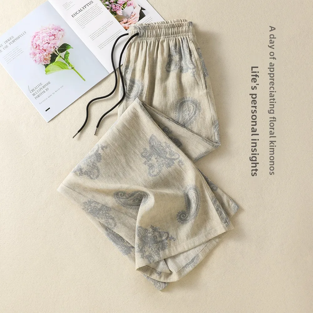 Slimming Straight Leg Harem Pants for Women Cotton Linen Print Casual Trousers High Waist Commute Style Summer New Arrival
Slimming Straight Leg Harem Pants for Women Cotton Linen Print Casual Trousers High Waist Commute Style Summer New Arrival