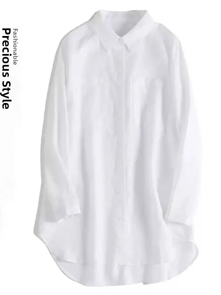 Casual Linen Cotton Shirt Jacket Women's Loose Versatile Autumn Long Sleeve Collar Double Pocket Outerwear
Casual Linen Cotton Shirt Jacket Women's Loose Versatile Autumn Long Sleeve Collar Double Pocket Outerwear