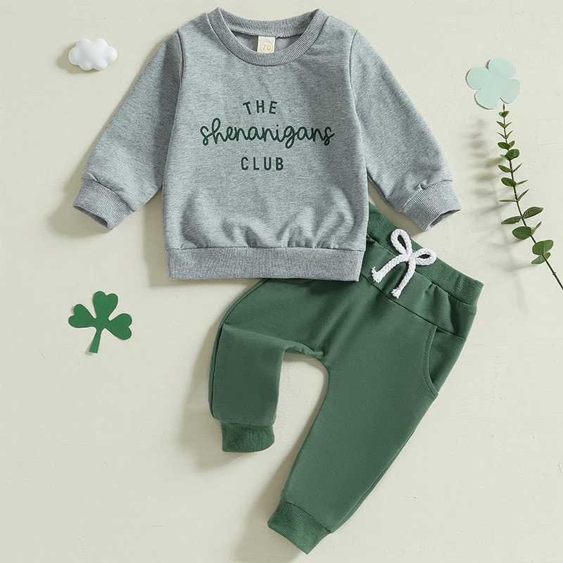 Toddler Baby Boys Ireland Outfits Letter Pattern Long Sleeve Sweatshirts and Long Pants 2Pcs Clothes Set
Toddler Baby Boys Ireland Outfits Letter Pattern Long Sleeve Sweatshirts and Long Pants 2Pcs Clothes Set