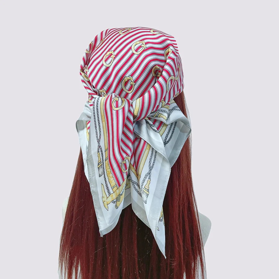 70*70 Women Bright Stripe Square Scarf Silky Bandana Vintage Neck Scarf Summer Decorated Headwear
70*70 Women Bright Stripe Square Scarf Silky Bandana Vintage Neck Scarf Summer Decorated Headwear