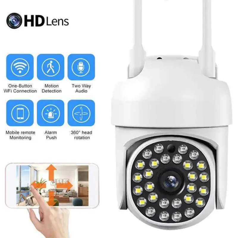 2.4G WiFi 28 LED Wireless PTZ Camera Two-way Audio Infrared Night Vision Motion Detection 360 Degree Rotating for Indoor Outdoor
2.4G WiFi 28 LED Wireless PTZ Camera Two-way Audio Infrared Night Vision Motion Detection 360 Degree Rotating for Indoor Outdoor