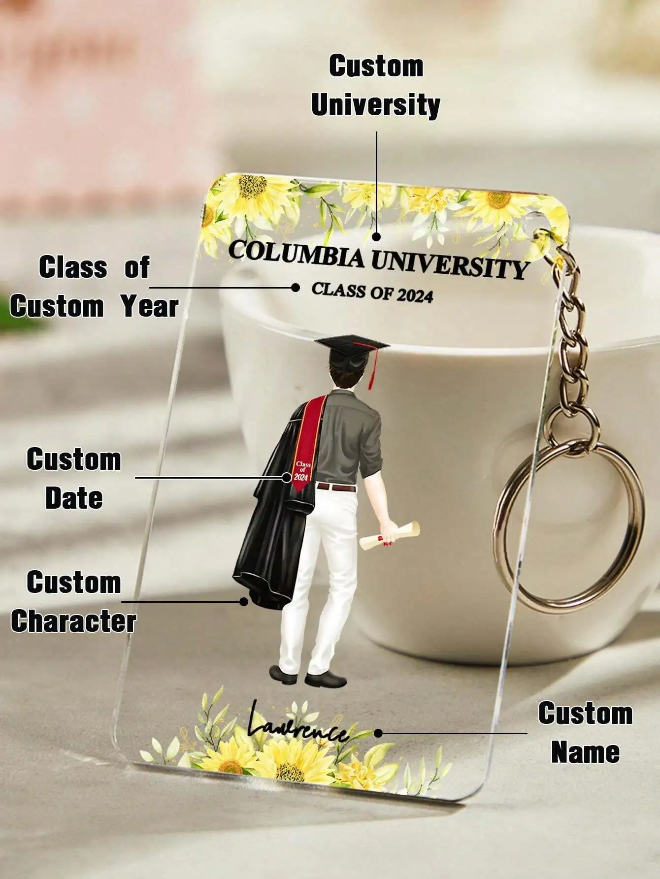 Custom Graduation Keychain With Name University Class Year Personalized Gift For Adult
Custom Graduation Keychain With Name University Class Year Personalized Gift For Adult