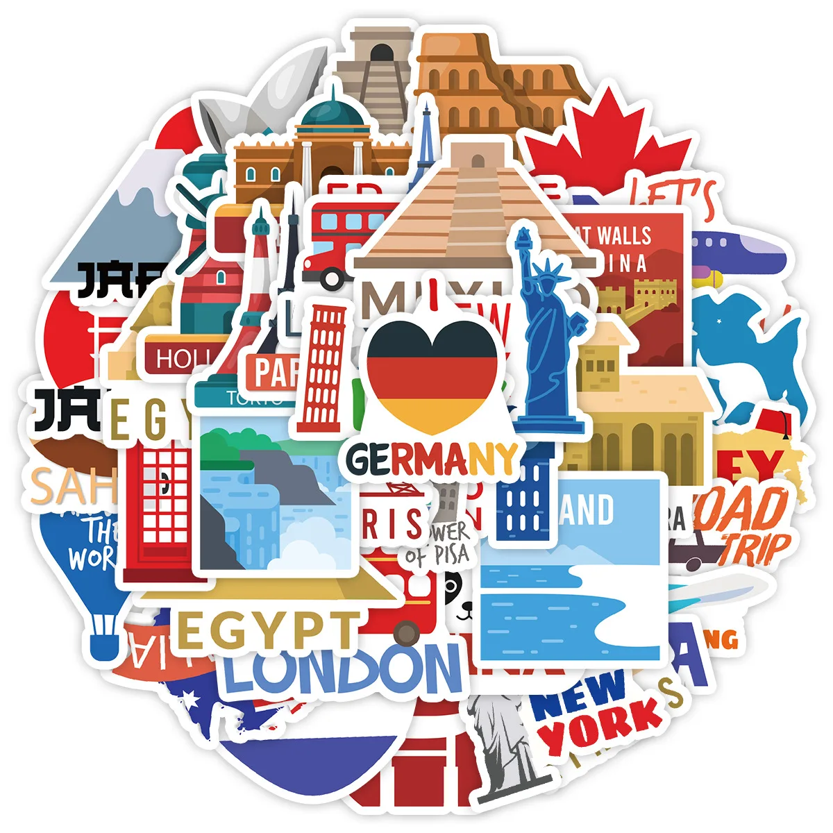 10/30/50PCS Travel Series Graffiti Stickers DIY Stationery Box Phone Case Scrapbook Guitar Water Cup Luggage Waterproof Decal
10/30/50PCS Travel Series Graffiti Stickers DIY Stationery Box Phone Case Scrapbook Guitar Water Cup Luggage Waterproof Decal