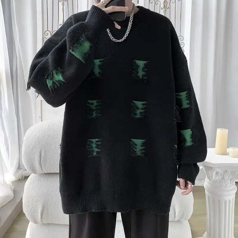 Hollow Out Patch Men O-Neck Sweater Vintage Fashion Loose Casual Handsome Warm Sweater Winter Male Thick Knit Pullover Sweater
Hollow Out Patch Men O-Neck Sweater Vintage Fashion Loose Casual Handsome Warm Sweater Winter Male Thick Knit Pullover Sweater