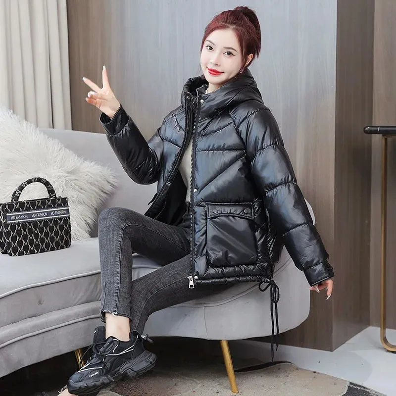 Women Glossy Down Padded Jacket 2023 New Winter Parkas Fashion Cotton Coat Warm Hooded Outerwear Loose Ladies Clothes Tide H2989
Women Glossy Down Padded Jacket 2023 New Winter Parkas Fashion Cotton Coat Warm Hooded Outerwear Loose Ladies Clothes Tide H2989