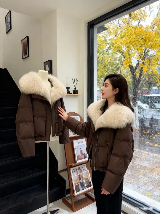 Thickened Short Cotton Jacket Pink Warm Winter Coat Large Fur Collar Korean Style Commute Straight Tube Long Sleeve Zipper
Thickened Short Cotton Jacket Pink Warm Winter Coat Large Fur Collar Korean Style Commute Straight Tube Long Sleeve Zipper
