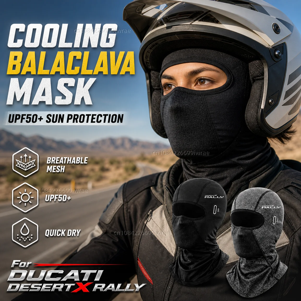 Cooling Motorcycle Balaclava Mask UPF50+ UV Protection Breathable Face Cover Summer For Ducati DesertX DESERTX Desert X
Cooling Motorcycle Balaclava Mask UPF50+ UV Protection Breathable Face Cover Summer For Ducati DesertX DESERTX Desert X