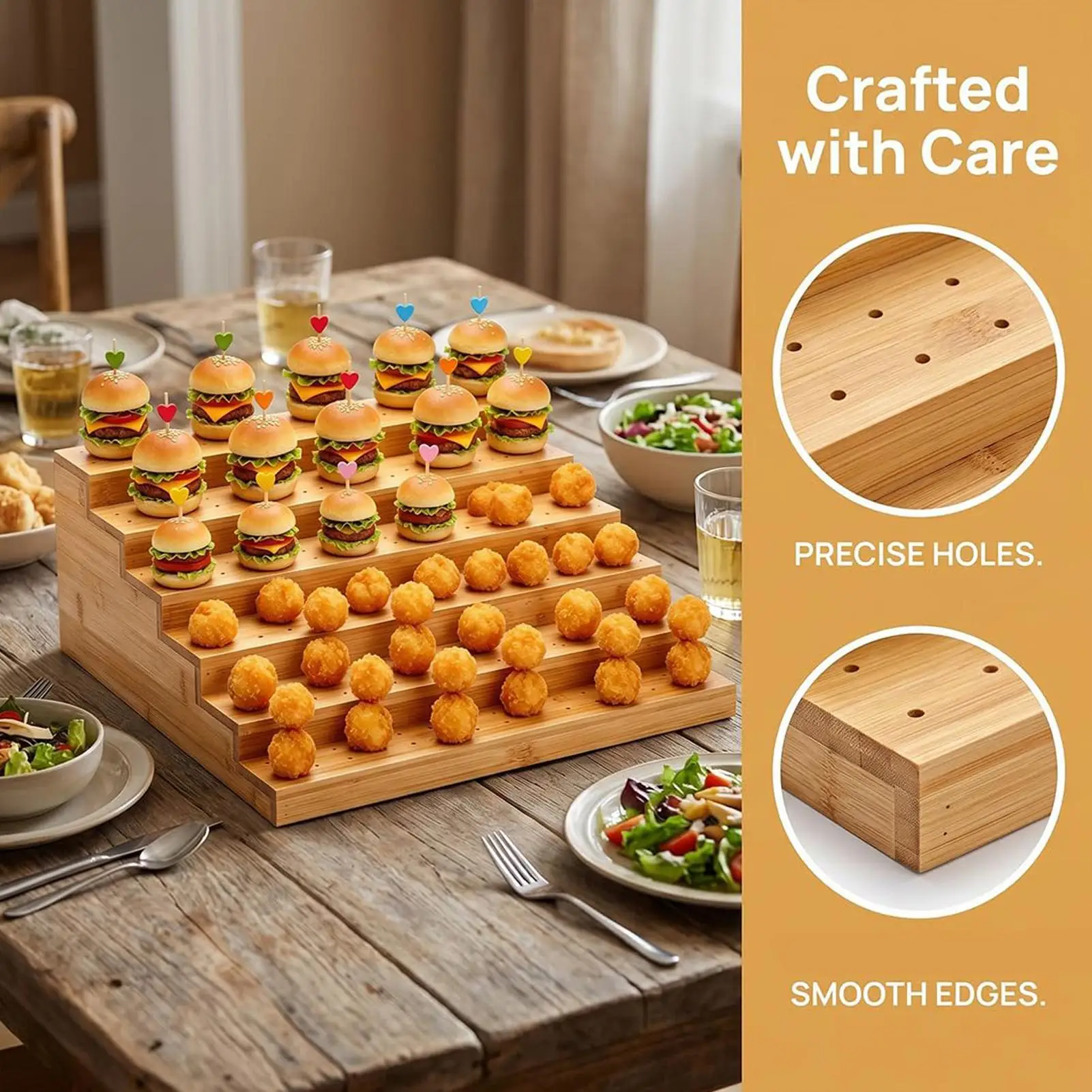 Food Skewer Board 6-Tier Fruit Serving Rack Food Skewer Display Stand For Fruit Appetizer Vegetable Meat Cheese Cocktail Party
Food Skewer Board 6-Tier Fruit Serving Rack Food Skewer Display Stand For Fruit Appetizer Vegetable Meat Cheese Cocktail Party