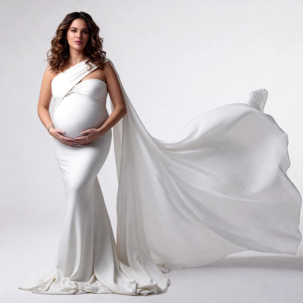 Pregnant Women Dress White Satin One-Shoulder Dresses for Pregnant Photo Session Pregnancy Photography Clothes YW2026030304D
Pregnant Women Dress White Satin One-Shoulder Dresses for Pregnant Photo Session Pregnancy Photography Clothes YW2026030304D