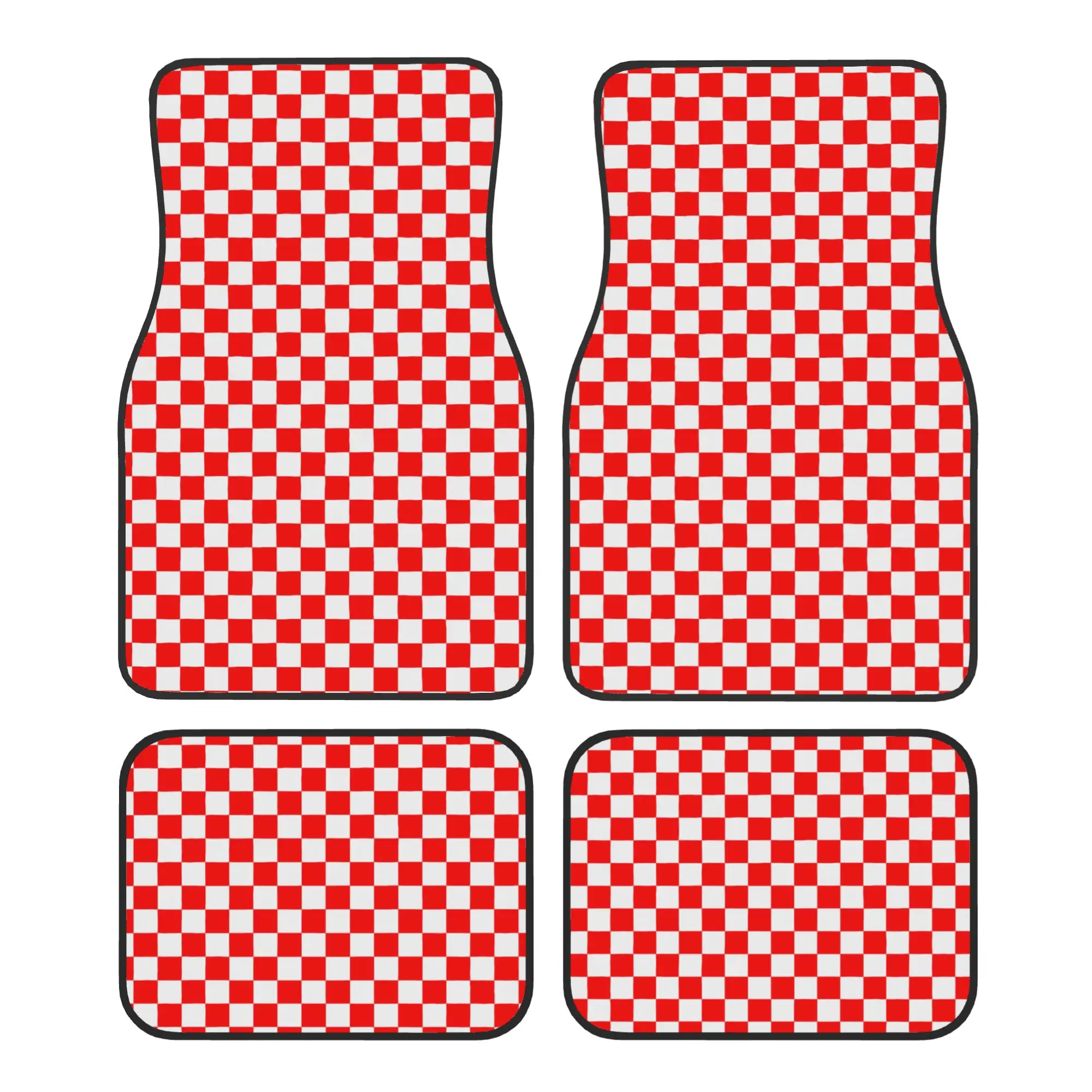 4PCS Crystal Velvet Car Floor Mats Set Red and White Checkerboard Plaid Anti Slip Universal Auto Front And Rear Foot Mats
4PCS Crystal Velvet Car Floor Mats Set Red and White Checkerboard Plaid Anti Slip Universal Auto Front And Rear Foot Mats