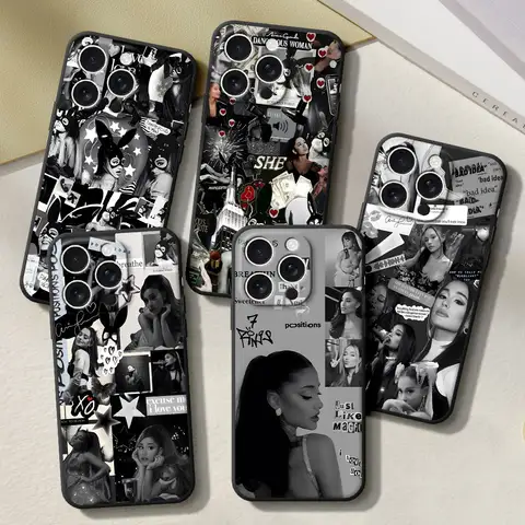 A-Ariana G-Grandes Singer Case for iPhone 16 11 15 16e 14 12 Mini 13 Pro Max X XS XR 7 8 6 6s Plus 5 5s SE TPU Black Phone Cover
