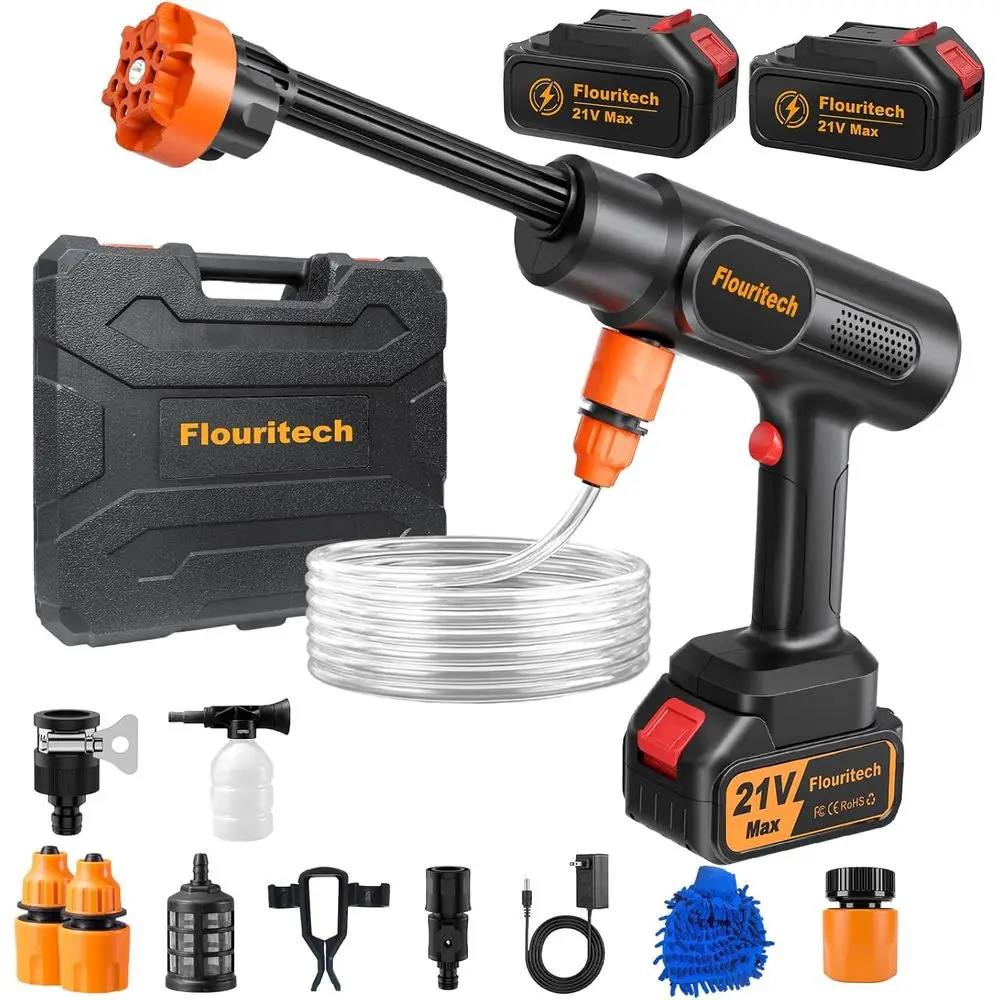 1450 PSI Handheld 6-in-1 Nozzle Washer, Battery-Powered Cleaning Tool for Cars, Gardens, and Home
1450 PSI Handheld 6-in-1 Nozzle Washer, Battery-Powered Cleaning Tool for Cars, Gardens, and Home