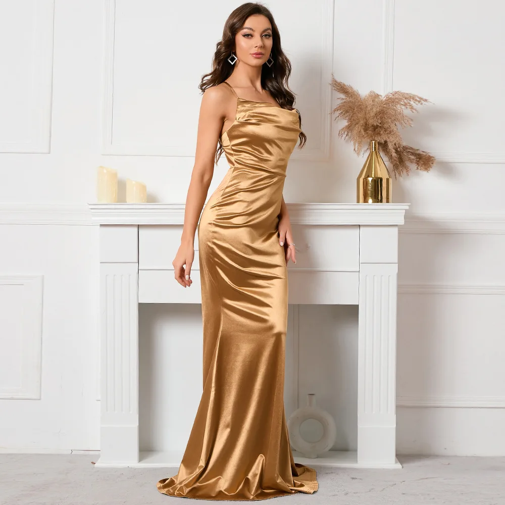 New Fashion Women's Vintage Dresses Sleeveless Halter Neck Fishtail Spaghetti Strap Swinging Collar Vestidos Banquet Party Dress
New Fashion Women's Vintage Dresses Sleeveless Halter Neck Fishtail Spaghetti Strap Swinging Collar Vestidos Banquet Party Dress