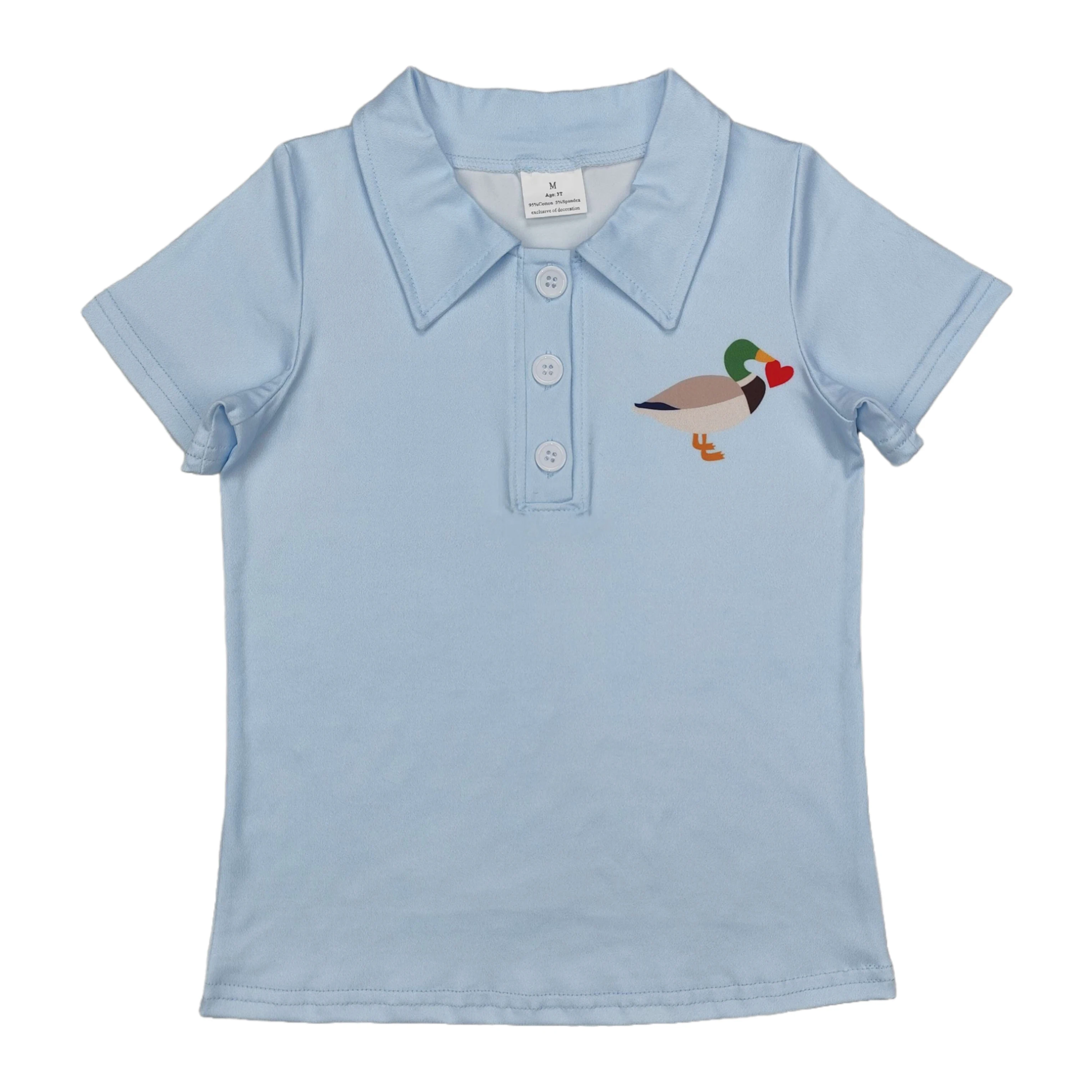 Wholesale Infant Kids Buttons Tee T-shirts Children Blue Short Sleeves Duck Hearts Baby Boy Shirt Toddler Valentine's Pullover
Wholesale Infant Kids Buttons Tee T-shirts Children Blue Short Sleeves Duck Hearts Baby Boy Shirt Toddler Valentine's Pullover