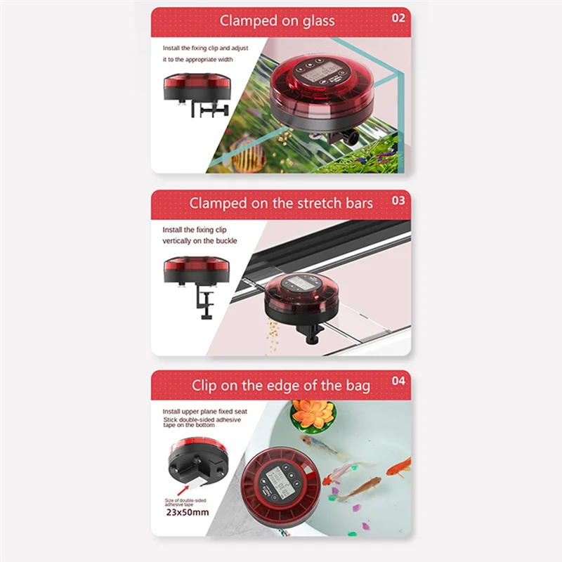 ABRO-Aquarium Automatic Fish Feeder Automatic Food Dispenser With Timer Rechargeable Timer Feeder With USB Cable LCD Display 
ABRO-Aquarium Automatic Fish Feeder Automatic Food Dispenser With Timer Rechargeable Timer Feeder With USB Cable LCD Display