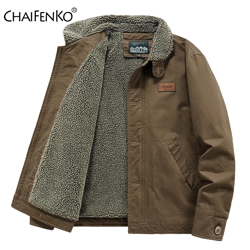 Retro Style Fleece Man Coats New Outdoors Thickening Keep Warm Parkas Winter Leisure Solid Flip Collar Windproof Jackets Man
Retro Style Fleece Man Coats New Outdoors Thickening Keep Warm Parkas Winter Leisure Solid Flip Collar Windproof Jackets Man