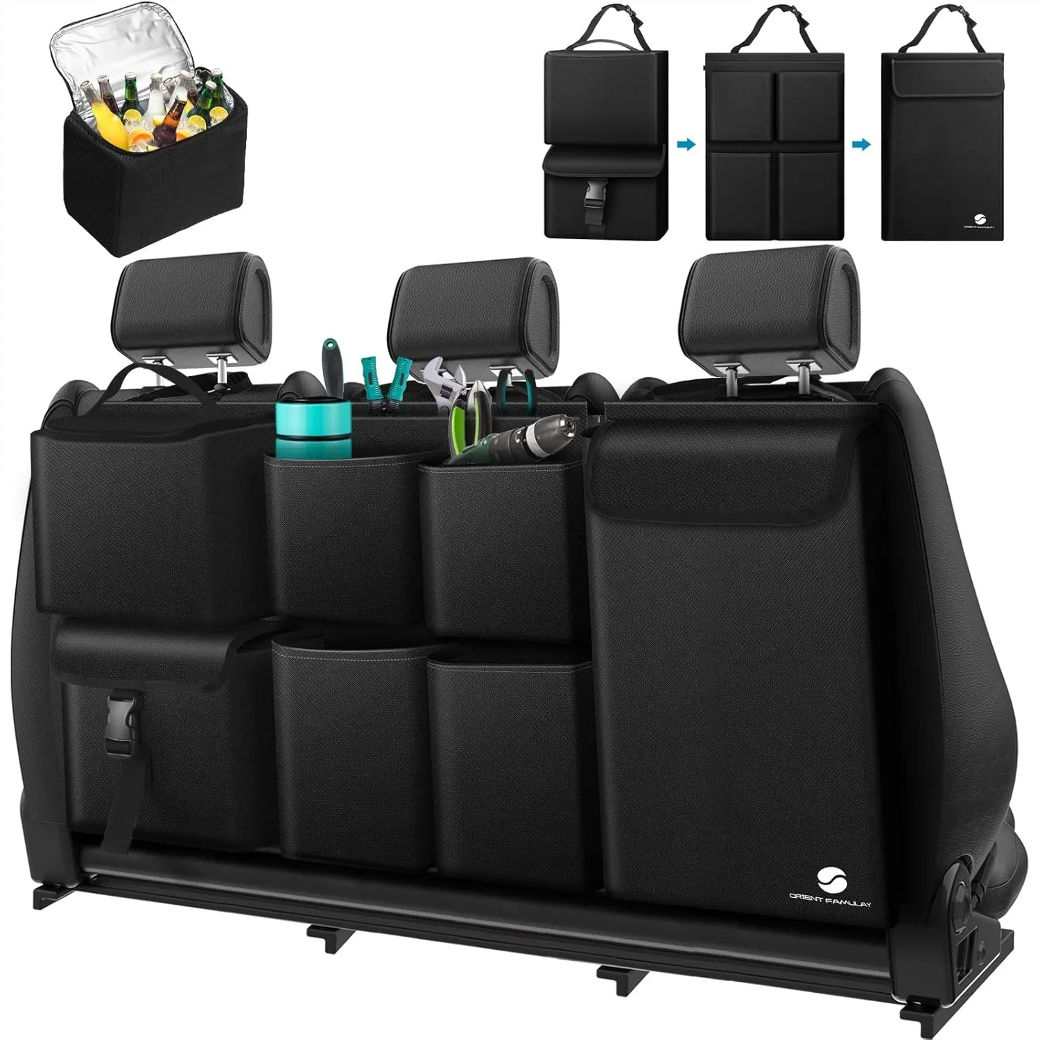 Hanging Car Trunk Organizer with Cooler, Large Pockets, Zippers, Waterproof Storage for SUVs, Jeeps, Black
Hanging Car Trunk Organizer with Cooler, Large Pockets, Zippers, Waterproof Storage for SUVs, Jeeps, Black
