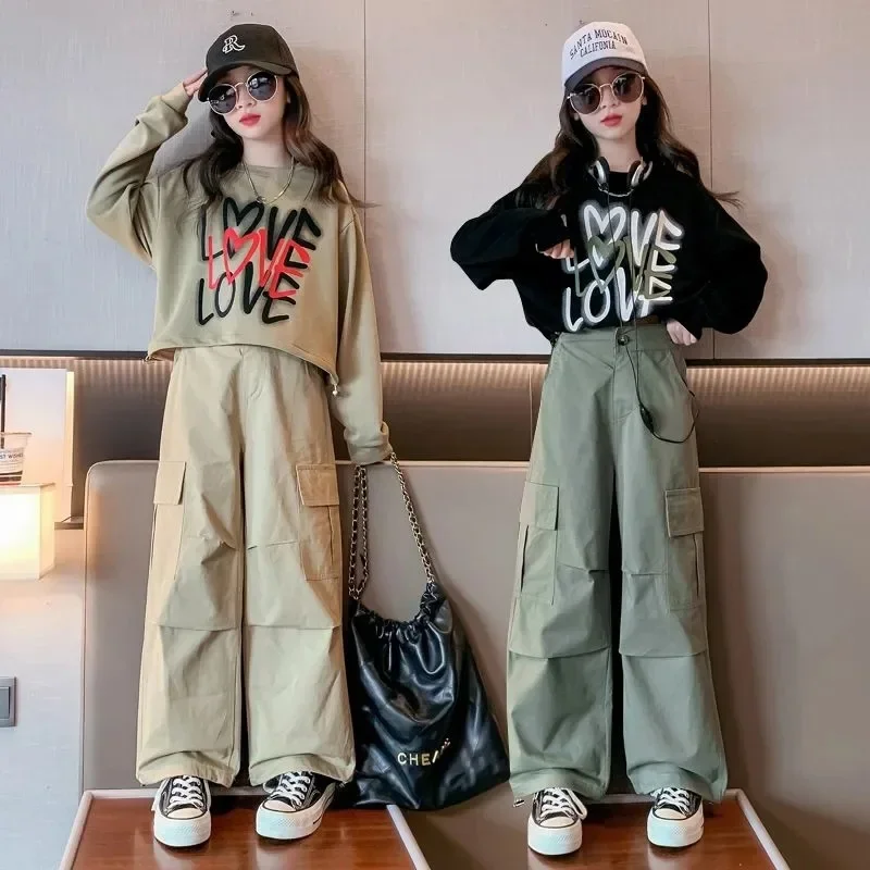 2026 spring autumn nrew Kids tracksuit Children set Girls Clothes loose T-Shirt + wide leg Cargo Pants Teenager 5-16 years
2026 spring autumn nrew Kids tracksuit Children set Girls Clothes loose T-Shirt + wide leg Cargo Pants Teenager 5-16 years
