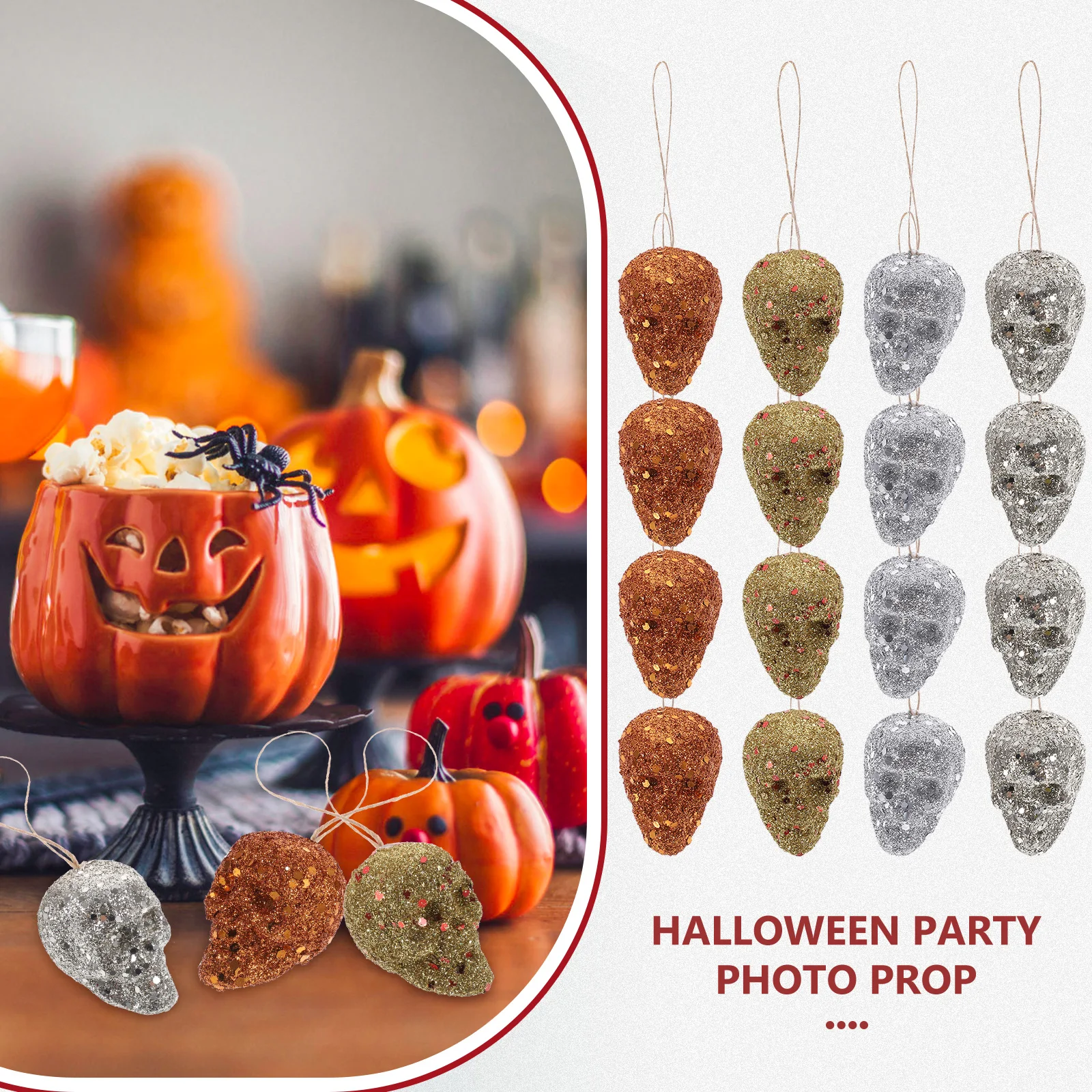 16 Pcs Foam Hanging Skulls Decoration Ornament Artificial Halloween Decorations Indoor
16 Pcs Foam Hanging Skulls Decoration Ornament Artificial Halloween Decorations Indoor