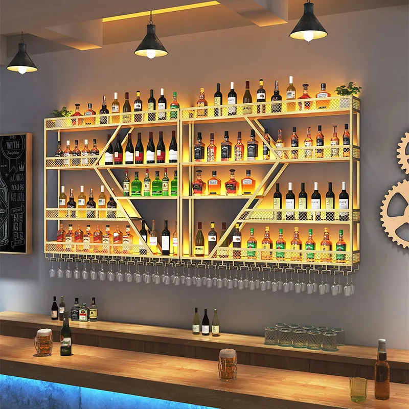 Bar counter wall background decoration wine rack ornament shelf wall hanging wine glass rack upside down
Bar counter wall background decoration wine rack ornament shelf wall hanging wine glass rack upside down