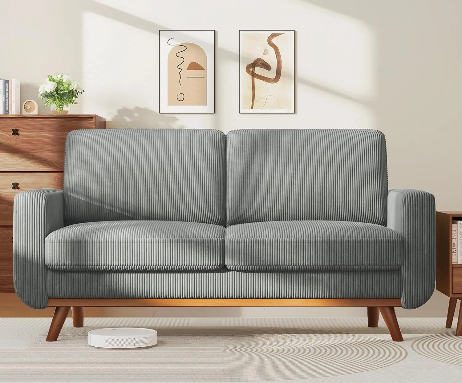 68" Loveseat Sofa Dark Gray, Comfy Corduroy Couch with Spring Cushion and Solid Wood, Modern Extra Deep Seat for, Custom
68" Loveseat Sofa Dark Gray, Comfy Corduroy Couch with Spring Cushion and Solid Wood, Modern Extra Deep Seat for, Custom