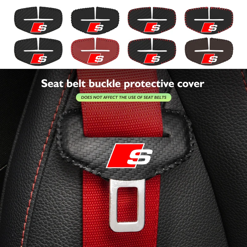 2pcs Leather Car Seat Belt Protective Buckle Anti-Scratch Cover For Audi Quattro TT RS Sline ABT 2.0 3.0 TDI 35TFSI A1 A2 A3
2pcs Leather Car Seat Belt Protective Buckle Anti-Scratch Cover For Audi Quattro TT RS Sline ABT 2.0 3.0 TDI 35TFSI A1 A2 A3