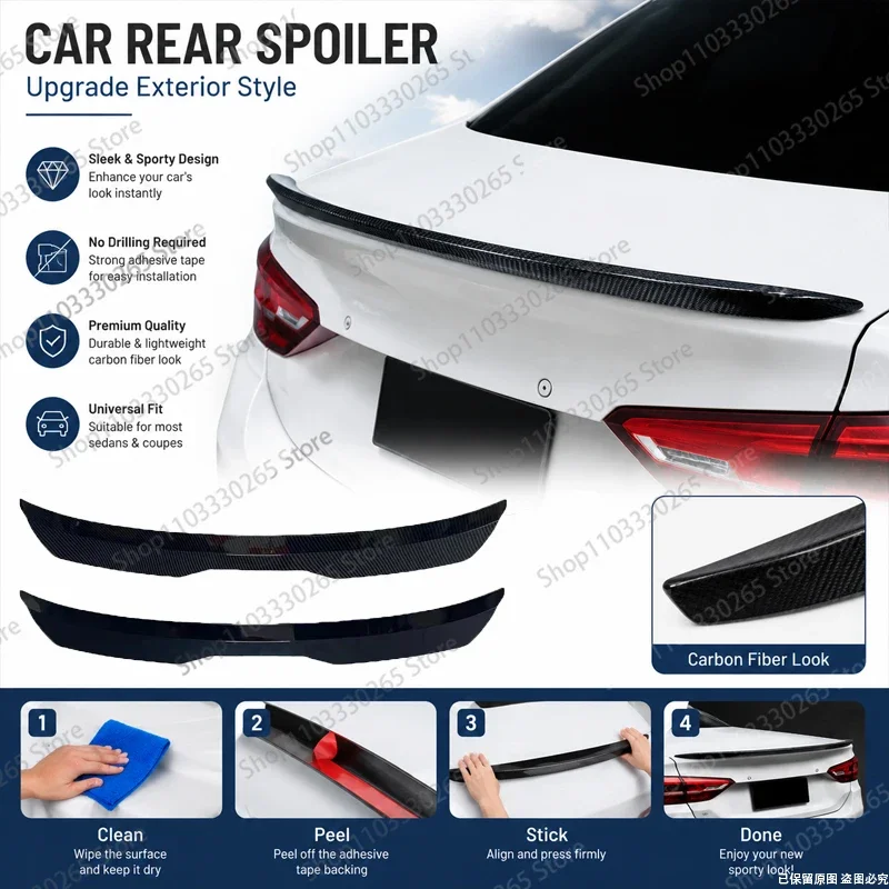 Universal Car Rear Spoiler Lip, Carbon Fiber Style Trunk Wing, No-Drill Self-Adhesive Spoiler for Sedans & Coupes
Universal Car Rear Spoiler Lip, Carbon Fiber Style Trunk Wing, No-Drill Self-Adhesive Spoiler for Sedans & Coupes