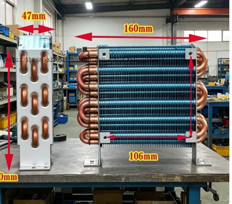 CP3x6x120 miniature mini condenser air-cooled copper tube finned radiator with fan refrigerator evaporator
CP3x6x120 miniature mini condenser air-cooled copper tube finned radiator with fan refrigerator evaporator