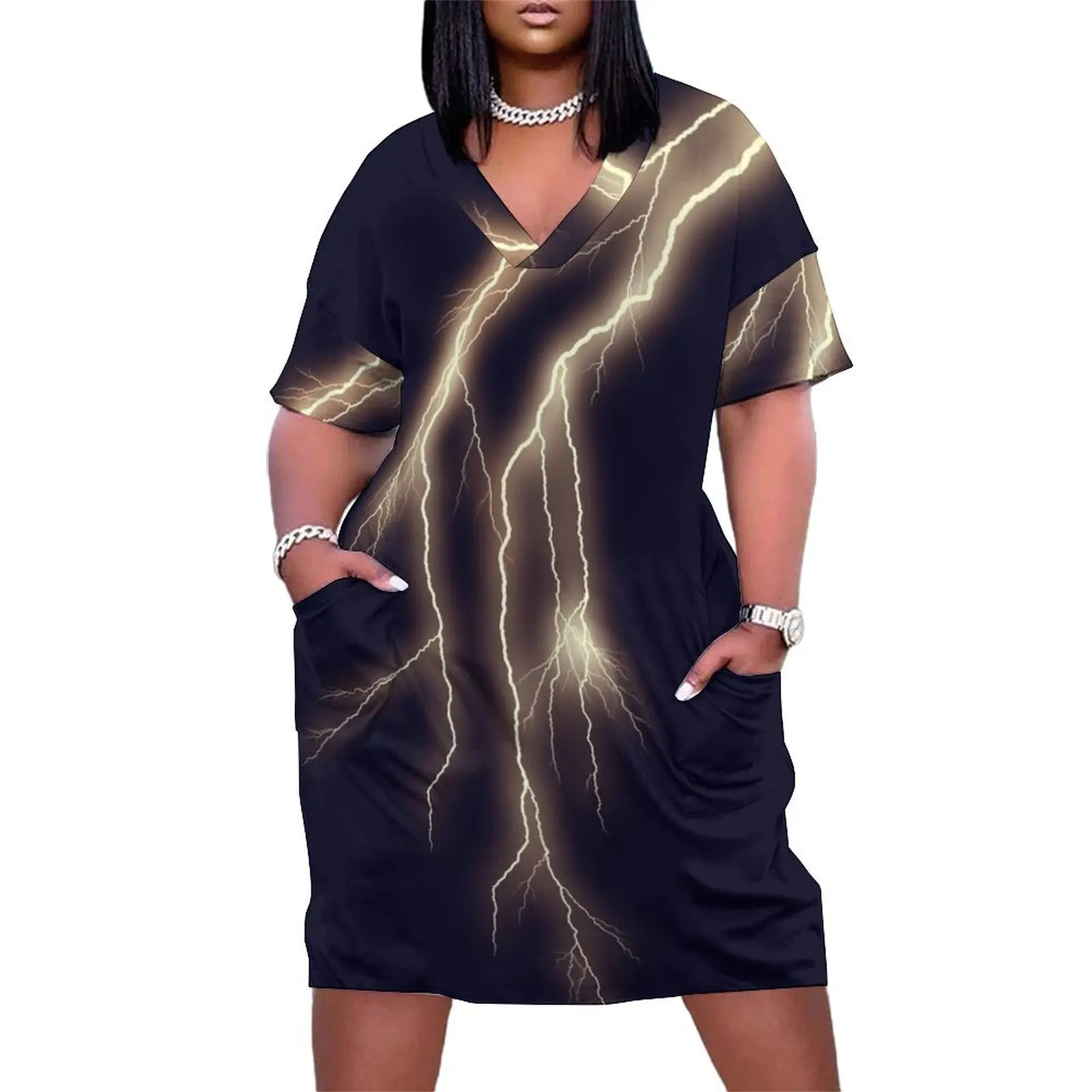 Lightning Bolt on Indigo Loose Pocket Dress elegant evening dresses for women 2025 Women's summer dress
Lightning Bolt on Indigo Loose Pocket Dress elegant evening dresses for women 2025 Women's summer dress