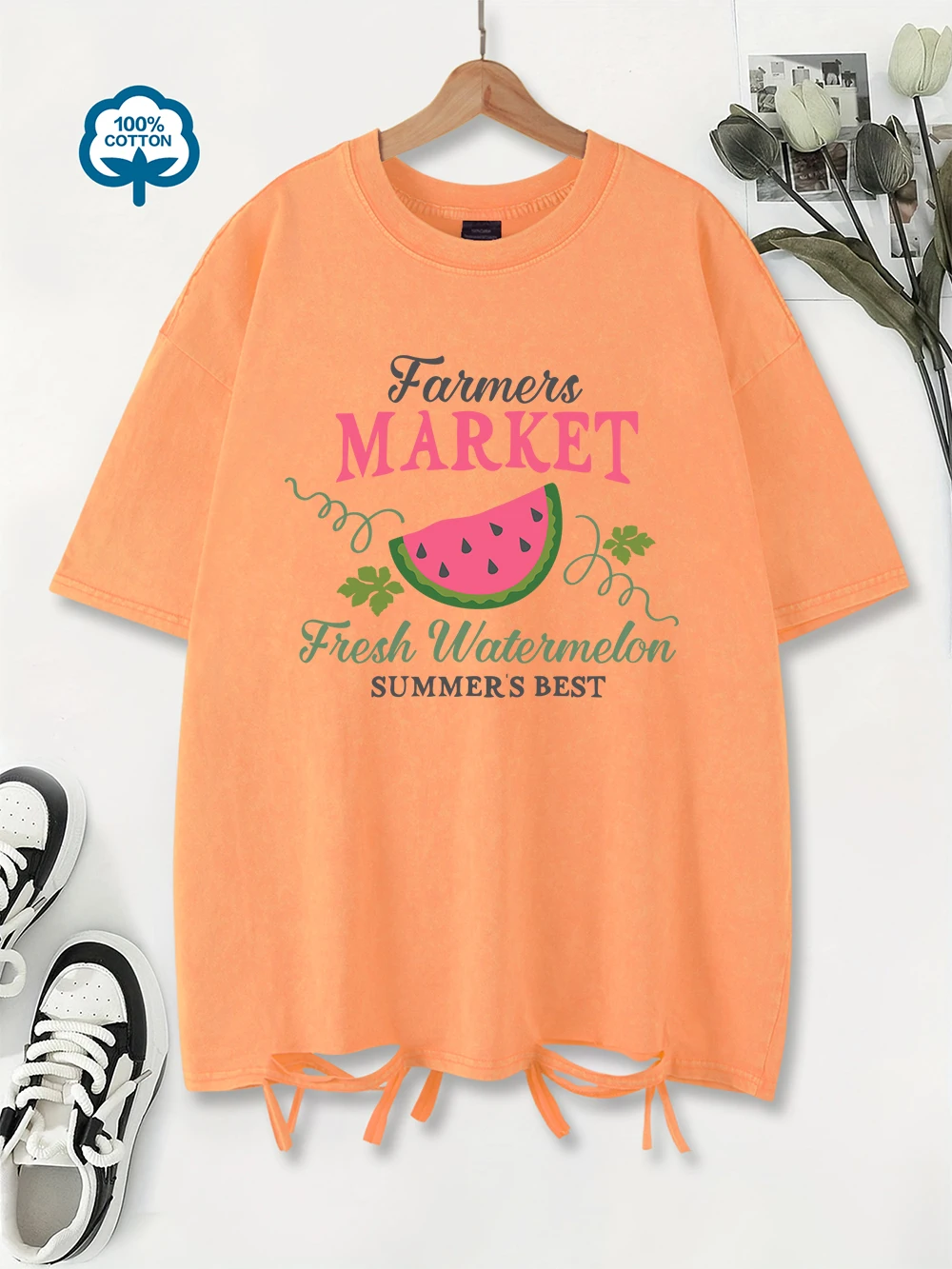 Oversized Washed T-Shirts Womens Cotton Summer Watermelon Prints T Shirt Casual Comfortable O-Neck Streetwear Fashion Clothes
Oversized Washed T-Shirts Womens Cotton Summer Watermelon Prints T Shirt Casual Comfortable O-Neck Streetwear Fashion Clothes