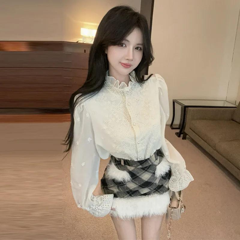 Phoenix Fly 18YX D53932026 Cross-Border Beaded Lace Shirt Plaid Woolen Skirt Women's Autumn Fashion Set
Phoenix Fly 18YX D53932026 Cross-Border Beaded Lace Shirt Plaid Woolen Skirt Women's Autumn Fashion Set