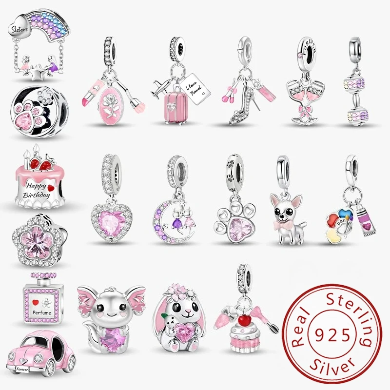 925 Sterling Silver Pink Series Cake High Heels Charms Beads Fit Diy Bracelet Necklace Making Gift Of High Quality Fine Jewelry
925 Sterling Silver Pink Series Cake High Heels Charms Beads Fit Diy Bracelet Necklace Making Gift Of High Quality Fine Jewelry