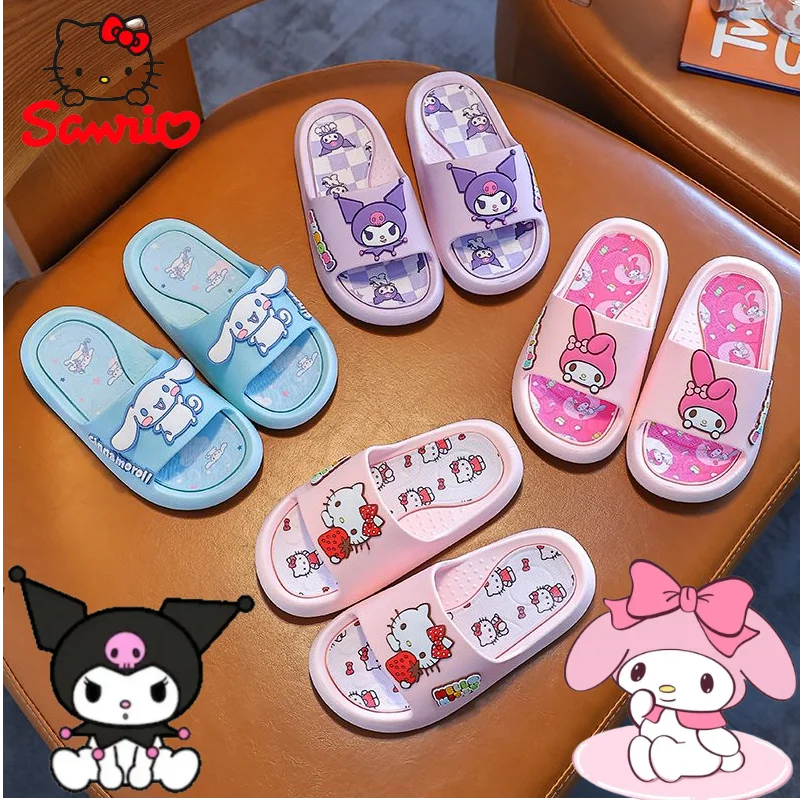 Sanrio My melody Kuromi Cinnamoroll Hello Kitty детские удобные нескользящие сандалии на мягкой подошве с милым мультяшным рисунком для ванной комнаты
Sanrio My melody Kuromi Cinnamoroll Hello Kitty детские удобные нескользящие сандалии на мягкой подошве с милым мультяшным рисунком для ванной комнаты
