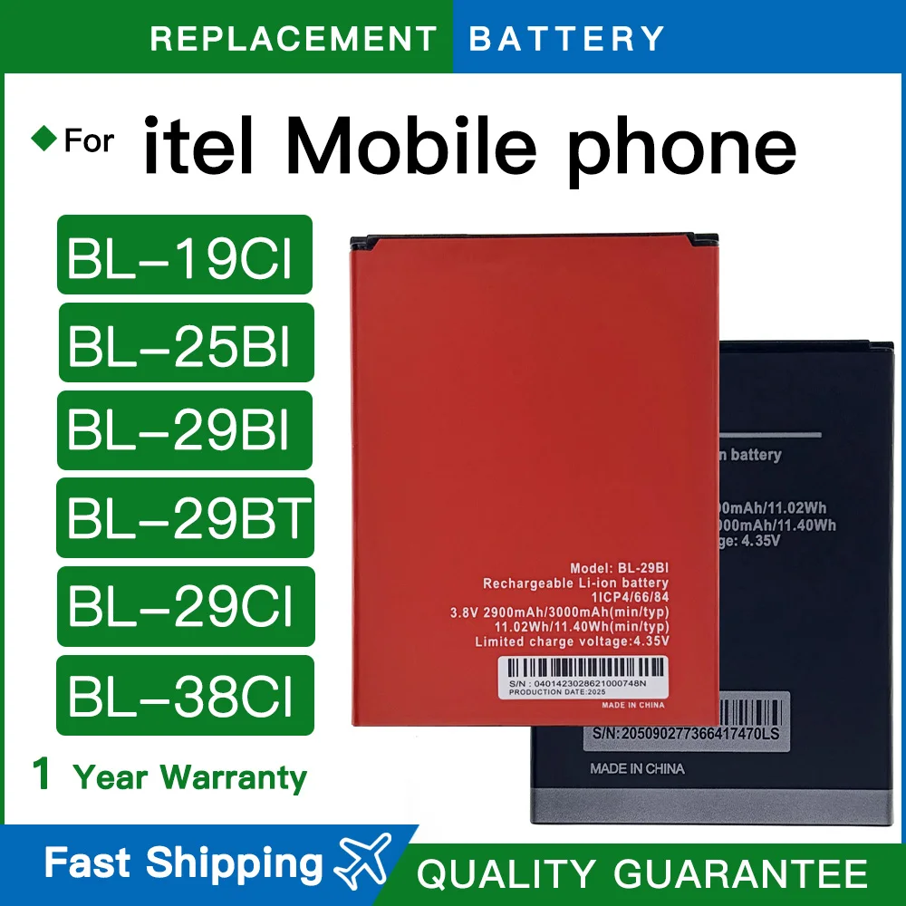 BL-19CI BL-25BI BL-29BI BL-29BT BL-29CI BL-38CI Battery for Itel mobile Smartphone Compatible Replacement batteries + fast ship
BL-19CI BL-25BI BL-29BI BL-29BT BL-29CI BL-38CI Battery for Itel mobile Smartphone Compatible Replacement batteries + fast ship