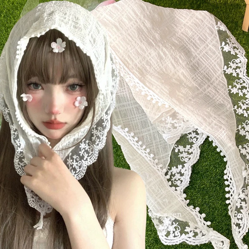 Ins Korean Lace Hair Scarf Women Retro Triangle Hair Band Strap Hair Bag Headscarf Hat Travel Photo Headband Turban Accessorie
Ins Korean Lace Hair Scarf Women Retro Triangle Hair Band Strap Hair Bag Headscarf Hat Travel Photo Headband Turban Accessorie