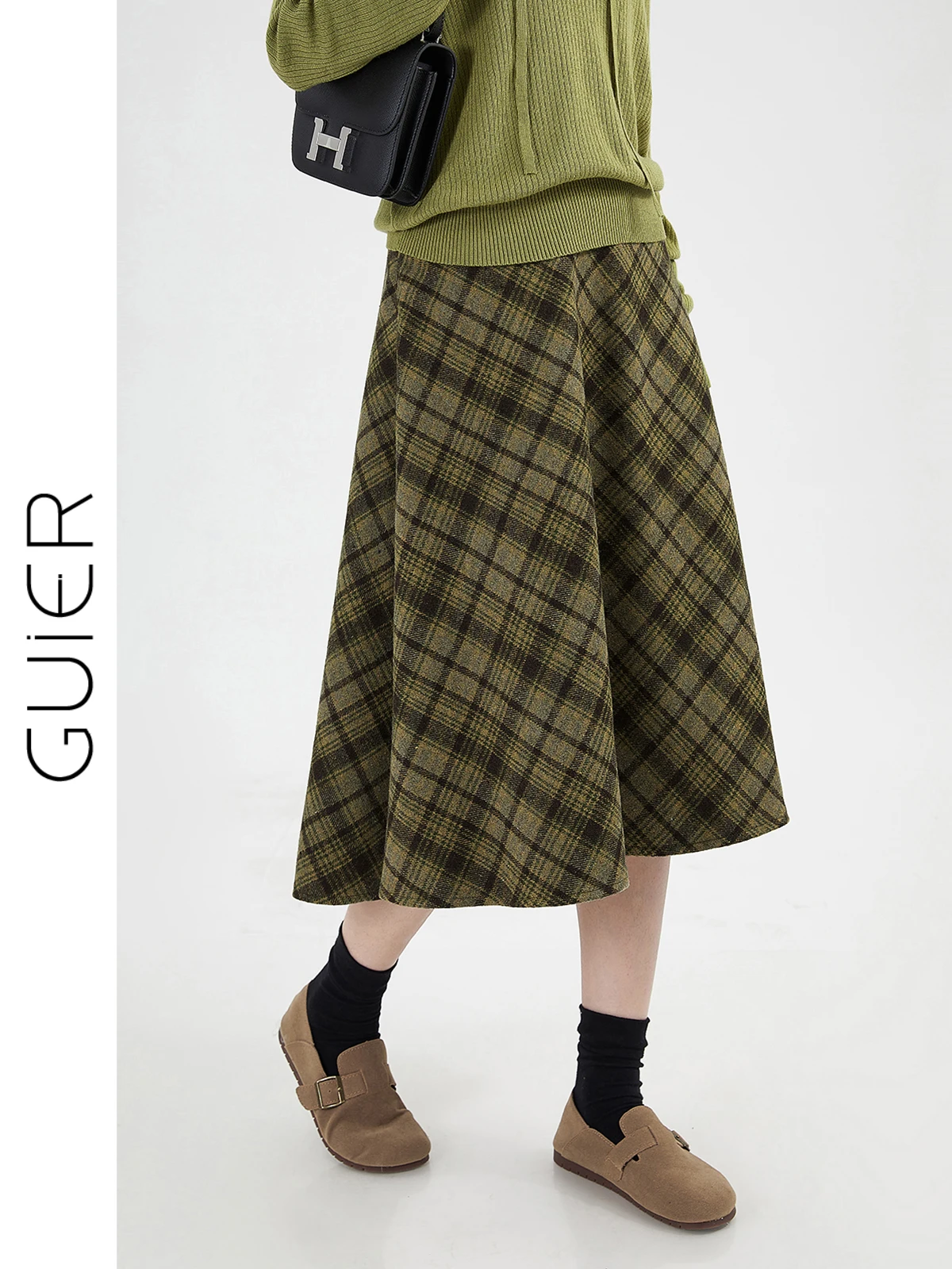 Женская шерстяная юбка Guer High Densi Plaid 3D с эффектом похудения, в стиле ретро, А-силуэт, миди, весна 2025
Женская шерстяная юбка Guer High Densi Plaid 3D с эффектом похудения, в стиле ретро, А-силуэт, миди, весна 2025