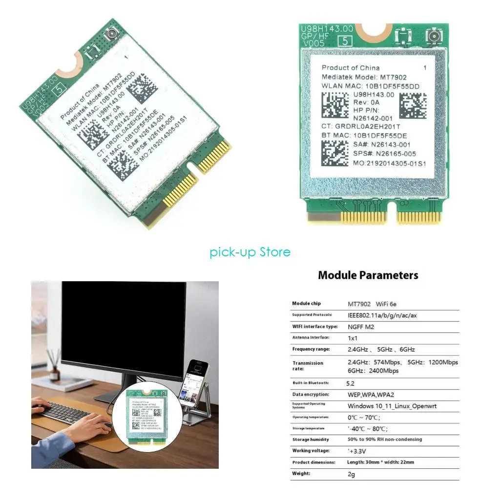 Q5WA MT7902 Wi -Fi6e Сетевой карты задержка для настольного ноутбука и промышленного ПК, обеспечивающего непрерывное соединение
Q5WA MT7902 Wi -Fi6e Сетевой карты задержка для настольного ноутбука и промышленного ПК, обеспечивающего непрерывное соединение