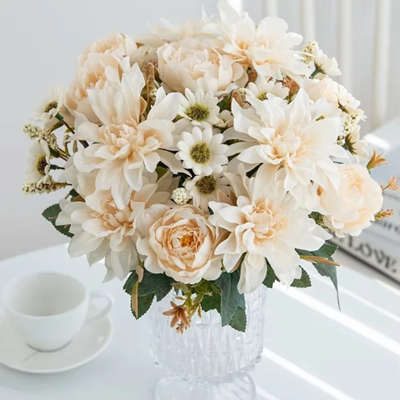 1pc Artificial Flowers Silk Dahlia Roses Daisy Home Garden Decor Outdoor Wedding Bridal Bouquet Festive DIY Craft Beautiful Gift
1pc Artificial Flowers Silk Dahlia Roses Daisy Home Garden Decor Outdoor Wedding Bridal Bouquet Festive DIY Craft Beautiful Gift