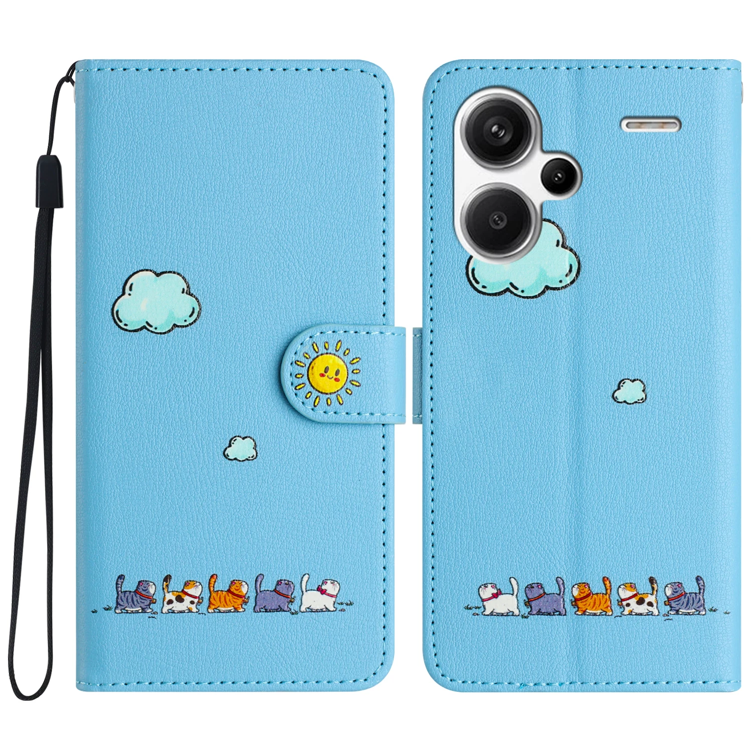 For Redmi Note 13 Pro Plus phone case cartoon cat style softshell clamshell leather case
For Redmi Note 13 Pro Plus phone case cartoon cat style softshell clamshell leather case