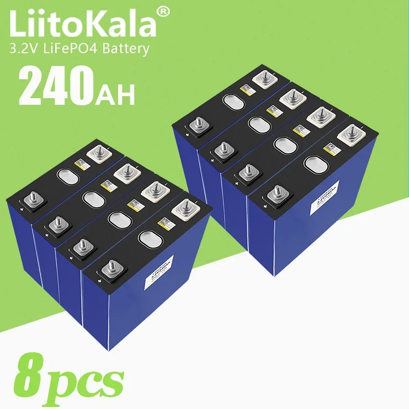 8pcs LiitoKala 3.2V LiFePO4 240Ah Lithium Iron Phosphate Cell Rechargeable Battery Suit 12V 24V 48V 230Ah EV Yacht Boat
8pcs LiitoKala 3.2V LiFePO4 240Ah Lithium Iron Phosphate Cell Rechargeable Battery Suit 12V 24V 48V 230Ah EV Yacht Boat