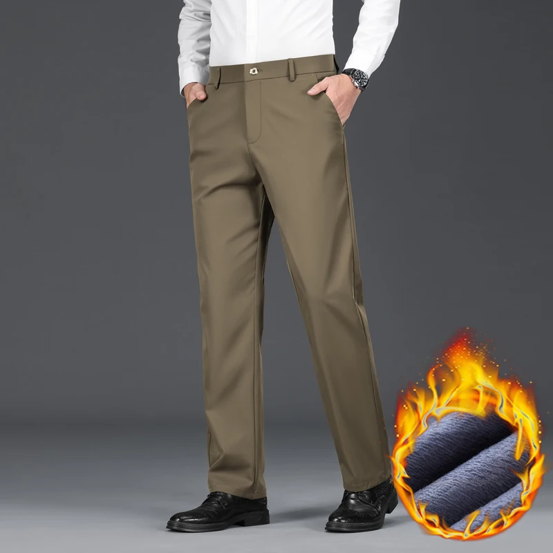 Зимние теплые мужские флисовые брюки, деловые прямые рабочие формальные классические однотонные свободные брюки из флока, большие размеры 38, 40
Зимние теплые мужские флисовые брюки, деловые прямые рабочие формальные классические однотонные свободные брюки из флока, большие размеры 38, 40