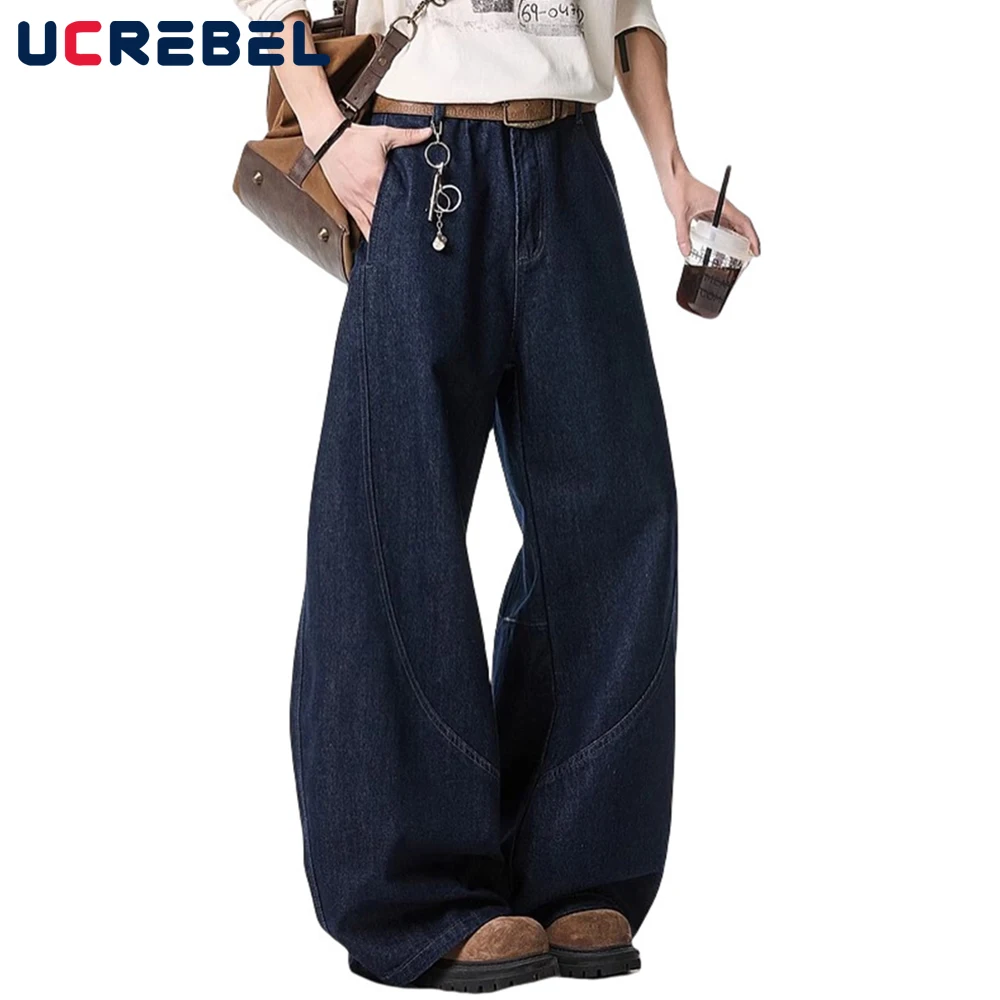 Washed Distressed Blue Jeans Mens Spliced Retro High Street Loose Wide Leg Denim Pants Men
Washed Distressed Blue Jeans Mens Spliced Retro High Street Loose Wide Leg Denim Pants Men