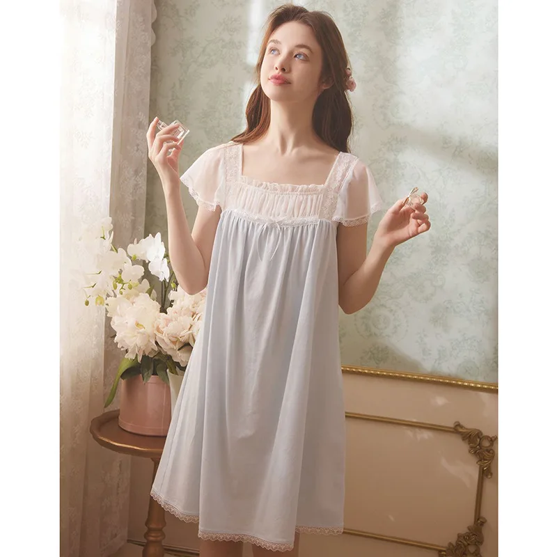 Modal Nightgown French Princess Nightdress、Plus Size Loungewear Summer Thin Sleep Dress Elegant Nightwear Sleepwear Xl Size
Modal Nightgown French Princess Nightdress、Plus Size Loungewear Summer Thin Sleep Dress Elegant Nightwear Sleepwear Xl Size