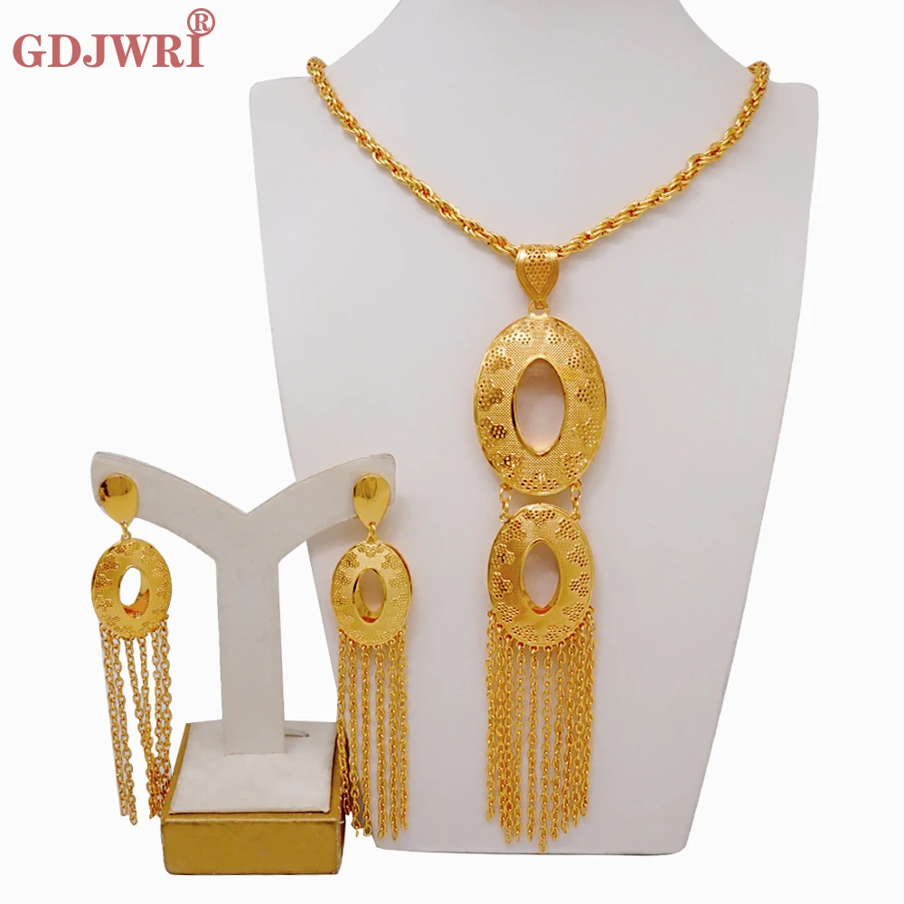 Fashion Round Long Necklace Tassels Earrings Set For Women Dubai Gold Color Jewelry India Ethiopian Wedding Party Gifts
Fashion Round Long Necklace Tassels Earrings Set For Women Dubai Gold Color Jewelry India Ethiopian Wedding Party Gifts