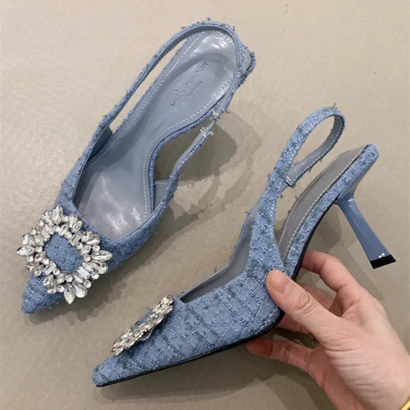 Luxury Rhinestone Decorated Brand High Heels Women Fashion Shallow Pointed Toe Thin Heel Slide Sandal Elegant Banquet Dress Shoe
Luxury Rhinestone Decorated Brand High Heels Women Fashion Shallow Pointed Toe Thin Heel Slide Sandal Elegant Banquet Dress Shoe