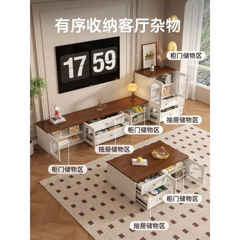 Solid wood TV cabinet French coffee table combination storage small apartment retro living room storage floor TV cabinet
Solid wood TV cabinet French coffee table combination storage small apartment retro living room storage floor TV cabinet