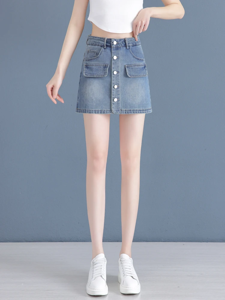 Summer Thin High Waist A-Line Wide Leg Denim Shorts Skirt Women's Fashion Casual Cotton Stretch Fabric Wear Resistant
Summer Thin High Waist A-Line Wide Leg Denim Shorts Skirt Women's Fashion Casual Cotton Stretch Fabric Wear Resistant