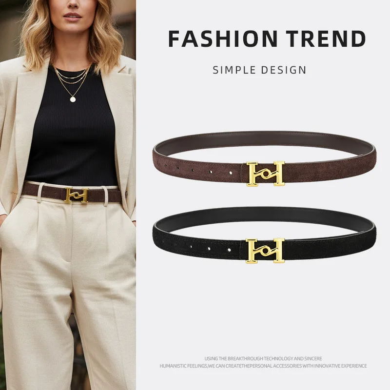 Elegant Women Leather Belt 23mm Width Korean Fashion Slim Waistband with Metal Buckle
Elegant Women Leather Belt 23mm Width Korean Fashion Slim Waistband with Metal Buckle