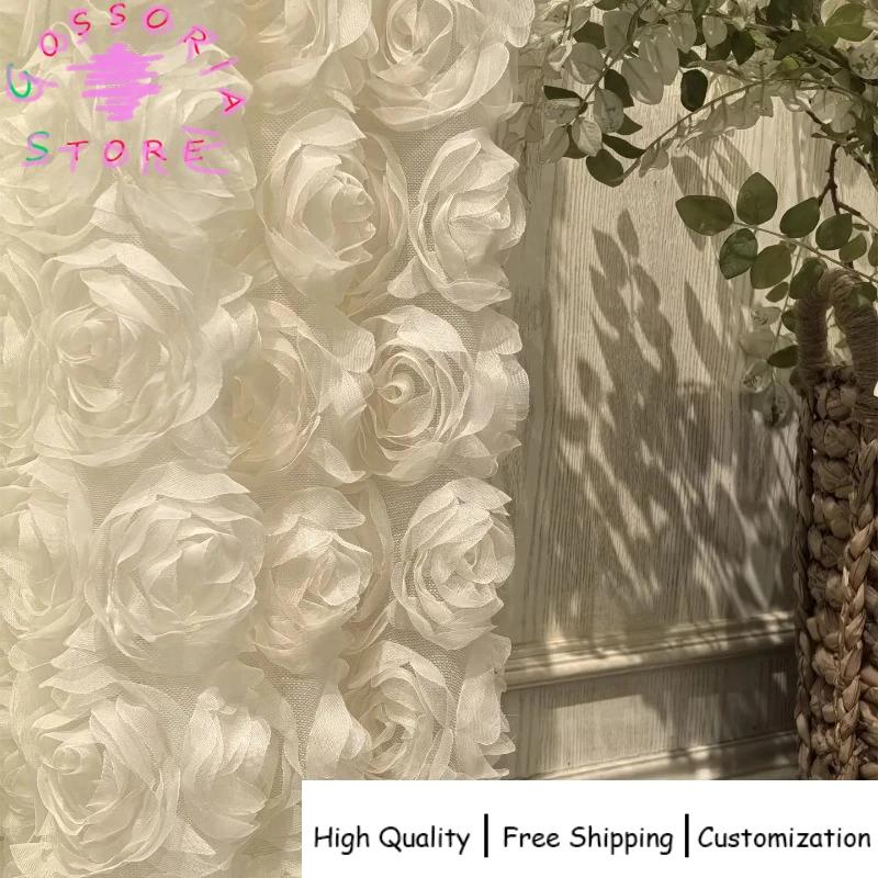 Sample Custom Vintage Romantic Rose Relief White Gauze Blackout Cream Color Curtains for Living Room Bedroom Sheer Transparent 
Sample Custom Vintage Romantic Rose Relief White Gauze Blackout Cream Color Curtains for Living Room Bedroom Sheer Transparent